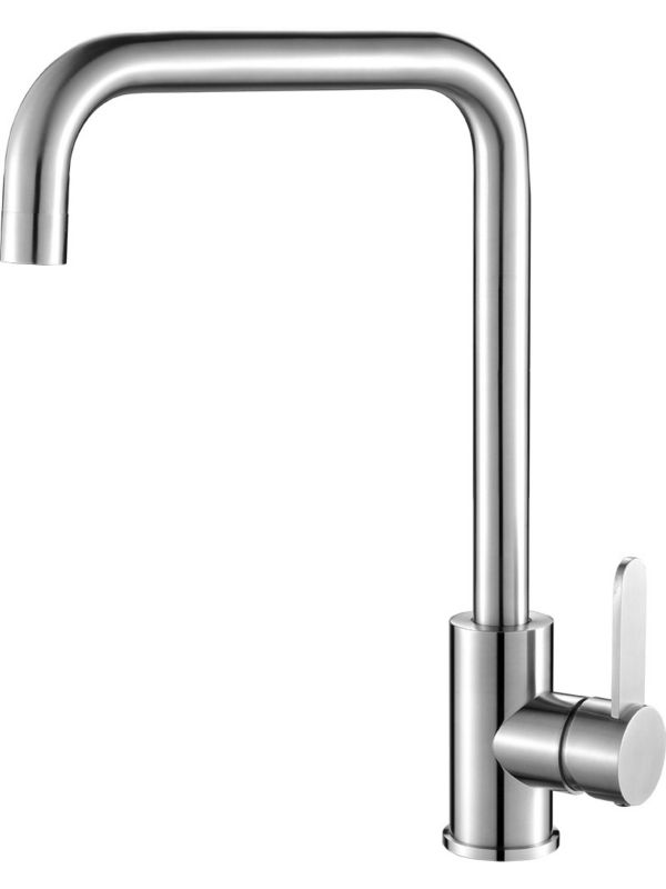 Bateria Zlewozmywakowa Laveo Bona Stal 304 Wysoka Wyciągana Wylewka Srebrna 1 szt.