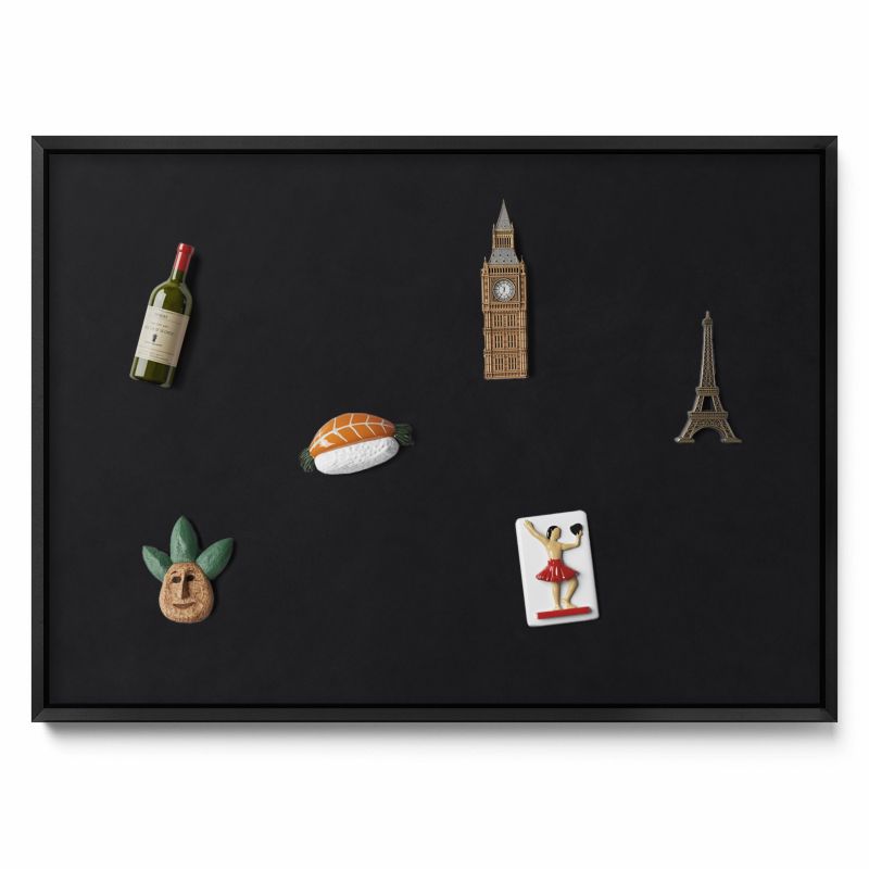 Tablica na magnesy z podróży Tulup 70x50 cm Kolor czarny w czarnej ramie 1 szt.