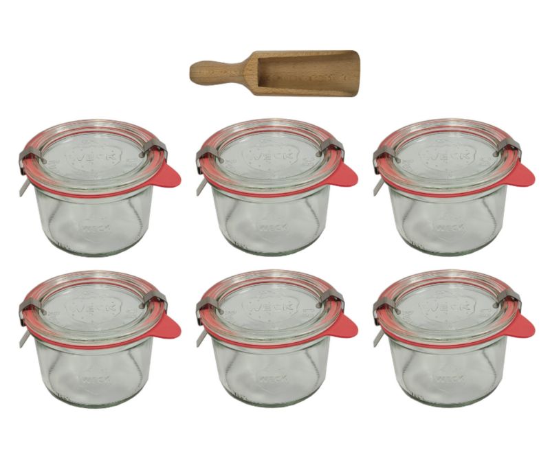 Słoiki MODO24 Weck 200 ml fi 80 mold szklane wieka gumki 6 kpl.