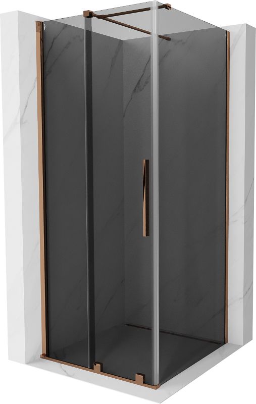 Kabina prysznicowa kwadratowa Mexen Velar grafit różowe złoto 1 szt.
