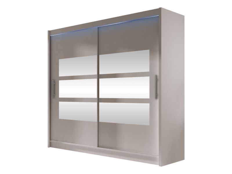 Szafa MIRJAN 24 London III 180 z oświetleniem RGB kaszmir/lustro 1 szt.