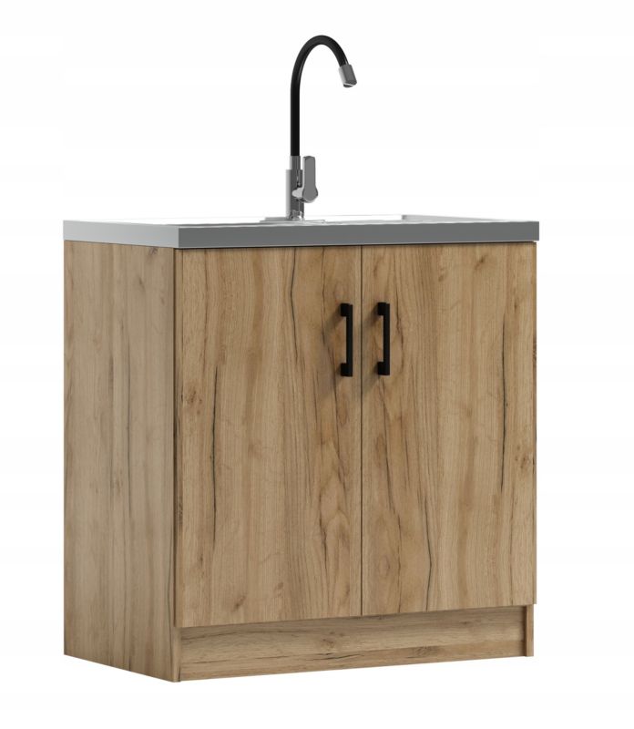 Szafka kuchenna ADK MEBLE KD 80 pod zlew dąb Craft złoty 1 szt.