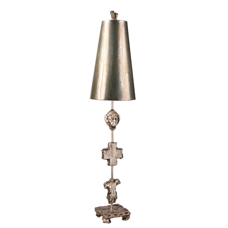 Lampka stołowa Flambeau Fragment postarzane srebro 1 x E27 x 60W IP20 wym: 97.7 x 21.6 x 21.6 cm metal - 1 szt.