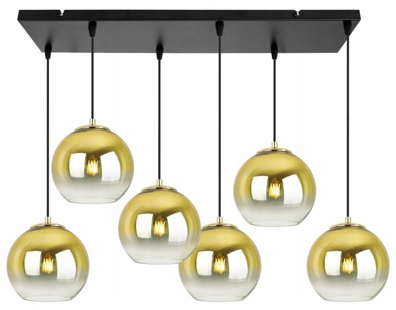 Lampa sufitowa wisząca Light Home LH Bergen Gold 6x E27 60W klosz 15cm złoty 1szt.