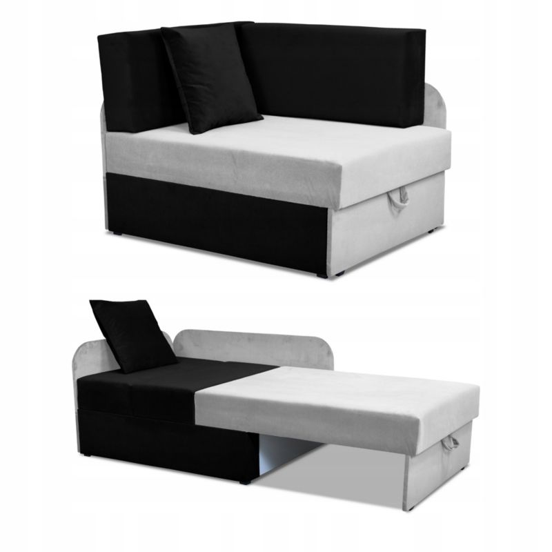 Narożnik dziecięcy rozkładany z pojemnikiem Family Meble Denis Duo czarno szary 1szt