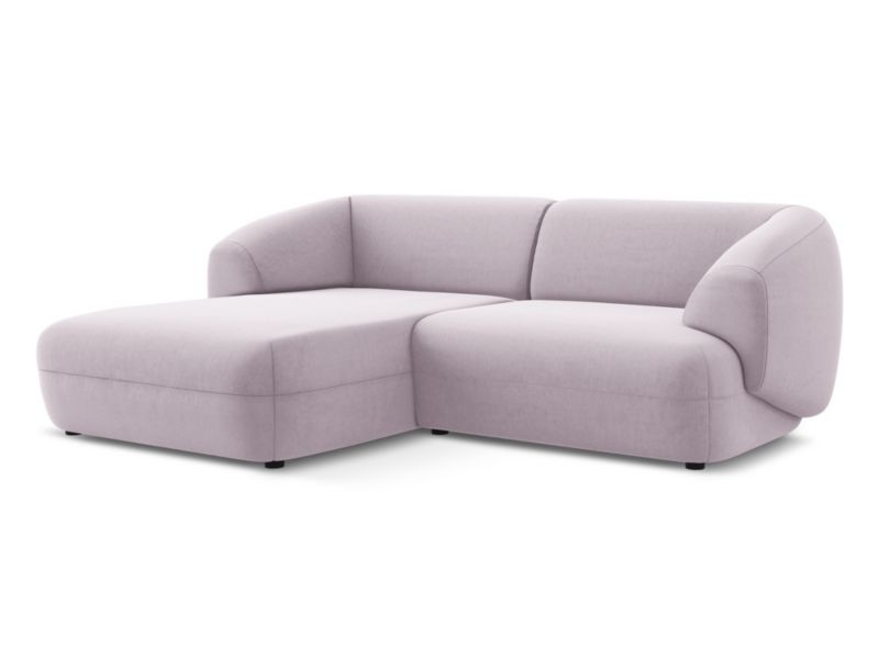 Narożnik lewostronny LaMiaSofa RIMINI z tkaniny welwetowej 230x98 cm lawendowy 1 szt.