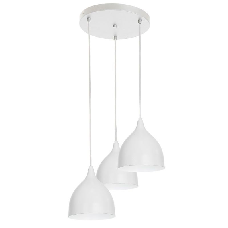 Lampa wisząca Luminex Noak Classic jasny szaro-biała wym: 110 x 42 x 42 cm 3xE27 x 15W 1 szt.