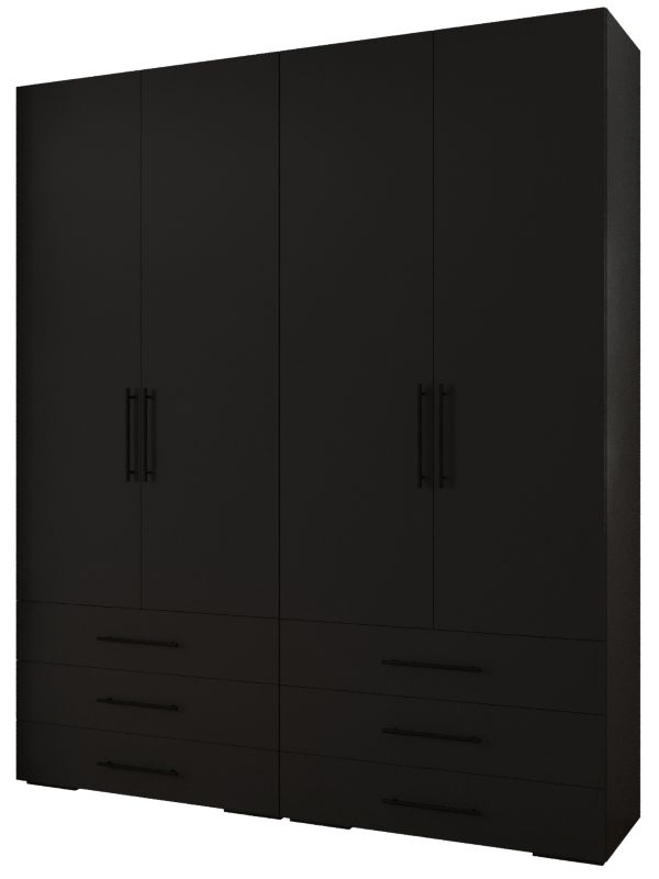 Garderoba wysoka do przedpokoju Abiks INOVA 3 Z16 czarny+czarny 1 szt.