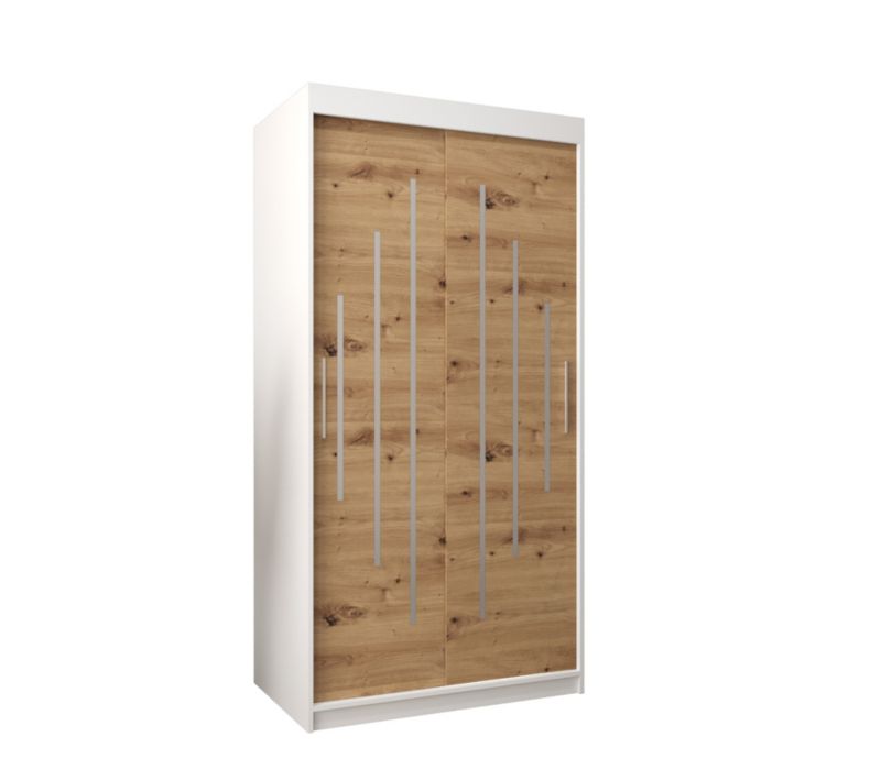 Szafa przesuwna Garderoba Abiks YORK 100 biały/artisan 1 szt.