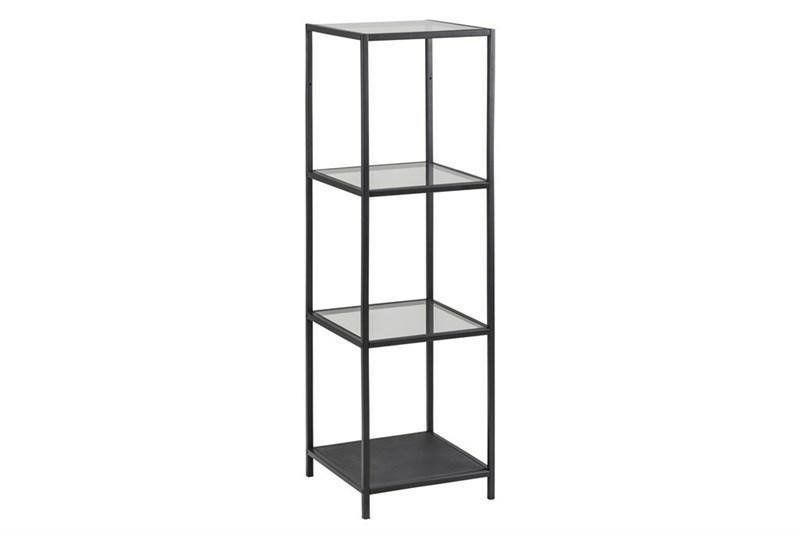 Regał metalowy Seaford VI na książki do salonu i biura Actona czarny nowoczesny 119,5 cm 1 szt.