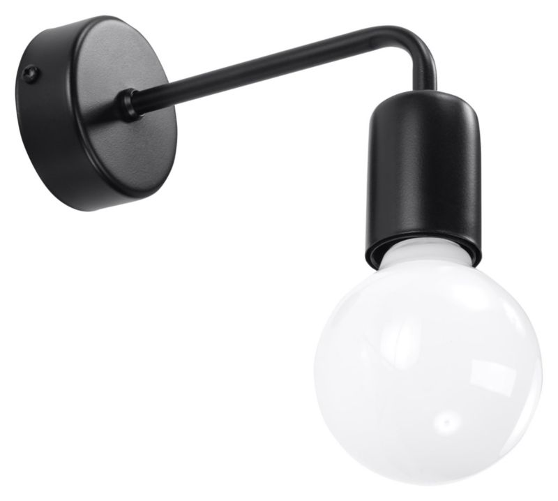 Kinkiet ścienny Sollux Lighting Duomo czarny 1 x E27 x 60W IP20 wym: 14 x 19 x 19 cm - 1 szt.