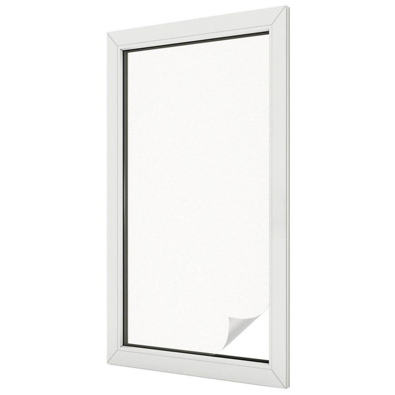 Witraż na Folii Samoprzylepnej Wallfluent 50x100 cm Folia Mrożona Dekoracyjna Delikatna biel 1 rol.