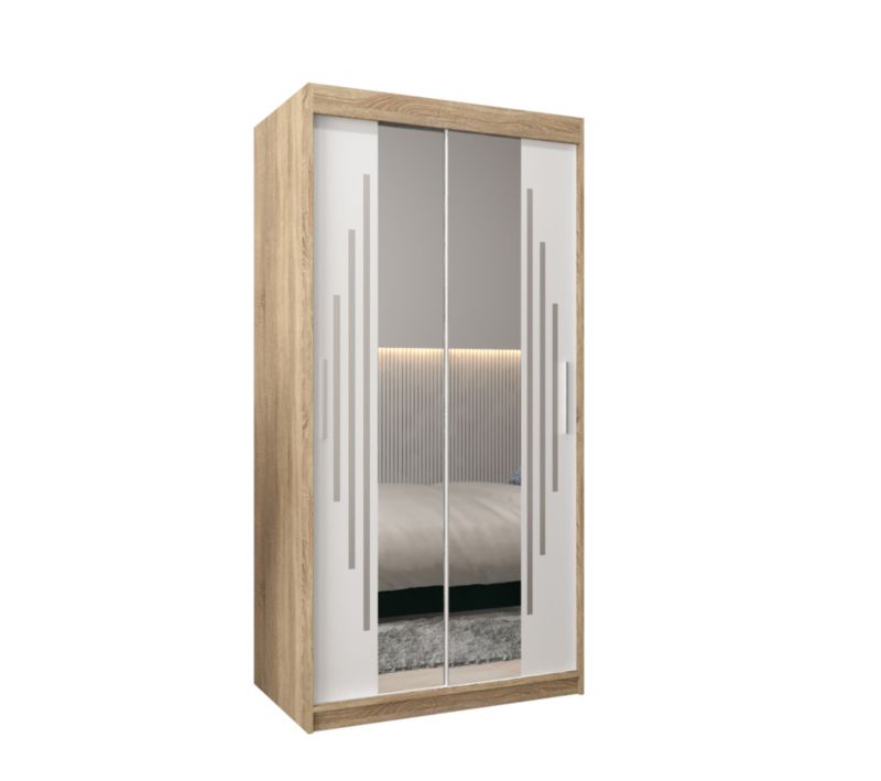 Szafa przesuwna Garderoba Abiks YORK 1 100 sonoma/biały 1 szt.