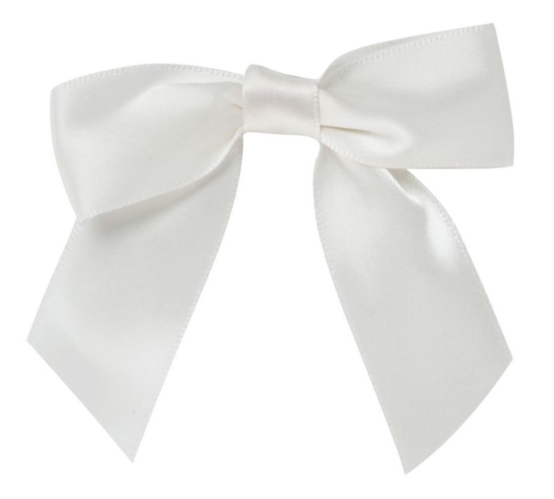 Kokarda satynowa Neopak Kremowa 8cm naklejana 10 szt.