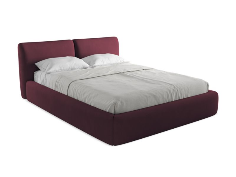 Łóżko LaMiaSofa Hoku z tkaniny szenilowej 160x200 bordo 1 szt.