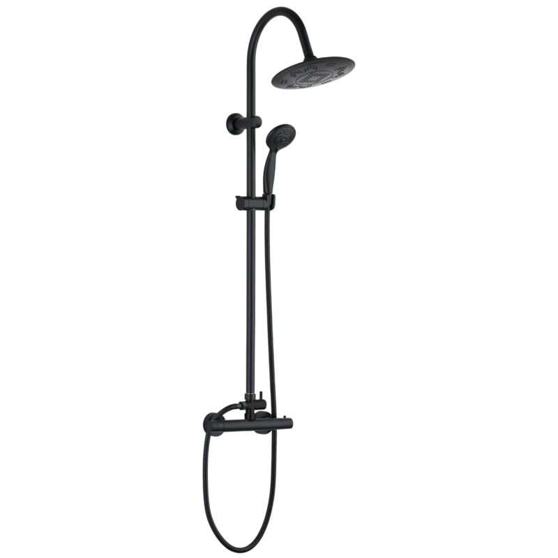 Zestaw prysznicowy Invena Gracja z baterią termostatyczną Slim, czarna 1 szt.