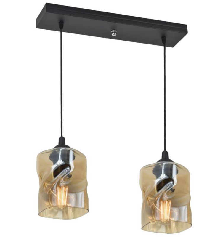 Lampa sufitowa Candellux Felis czarno-herbaciany wym: 90 x 44 x 10 cm 2xE27 x 60W 1 szt.