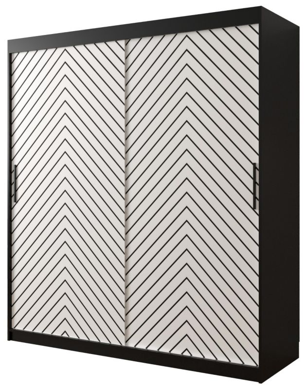 Szafa przesuwna Garderoba Abiks Jodełka 1 180 czarny + biały 1 szt.