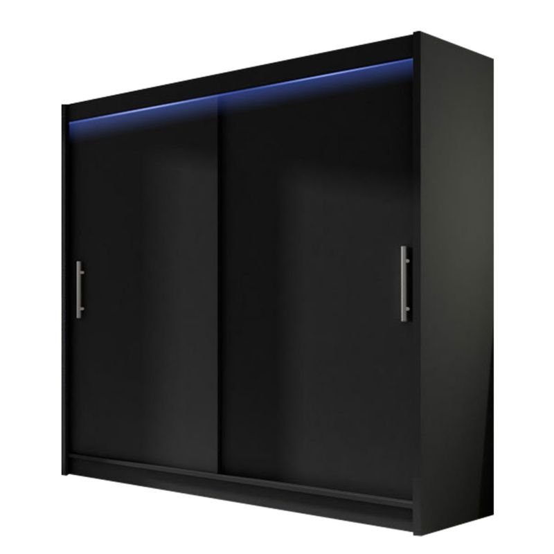 Szafa MIRJAN 24 z drzwiami przesuwnymi London I 180 z oświetleniem RGB czarny 1 szt.