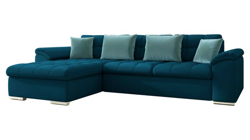 Narożnik z funkcją spania MIRJAN 24 Diana Premium lewy ciemny turkusowy/ciemny turkusowy/niebieski pastelowy 1 szt.