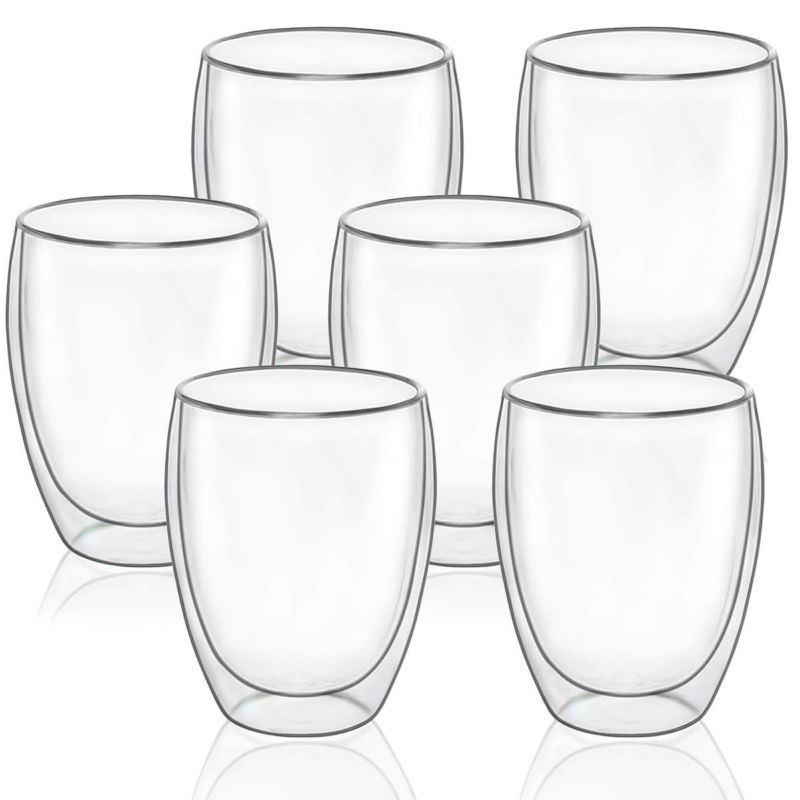 Szklanki z podwójnym dnem Springos na kawę herbatę 350ml termiczne 6 szt.