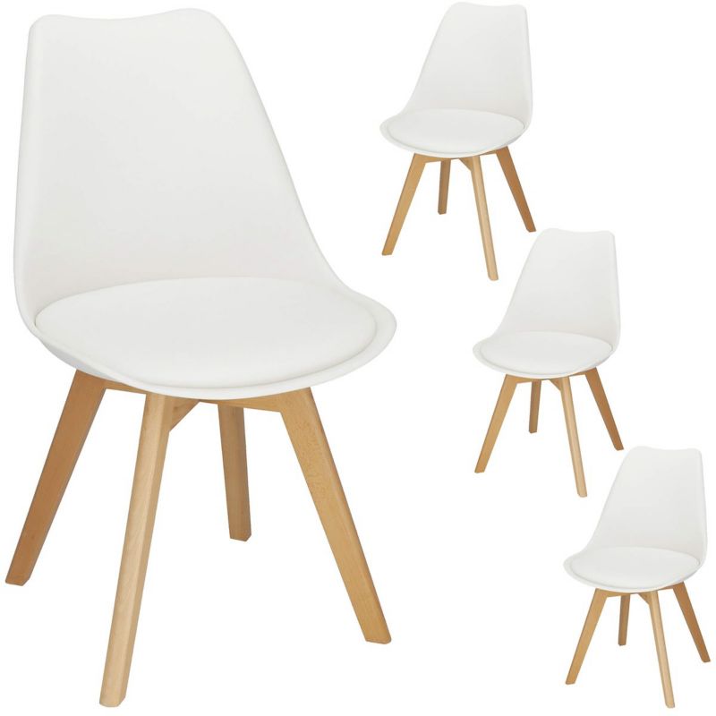 Krzesło do jadalni Springos Verde skandynawskie białe 4 szt.