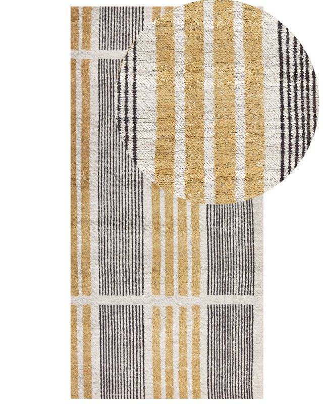 Dywan bawełniany 80 x 150 cm żółto-czarny Katra 1 szt.