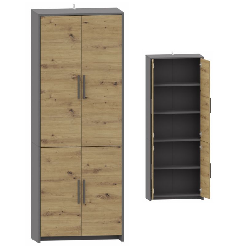 Regał Matkam zamknięty ALTIVO REG 70 4D artisan-antracyt 1 szt.