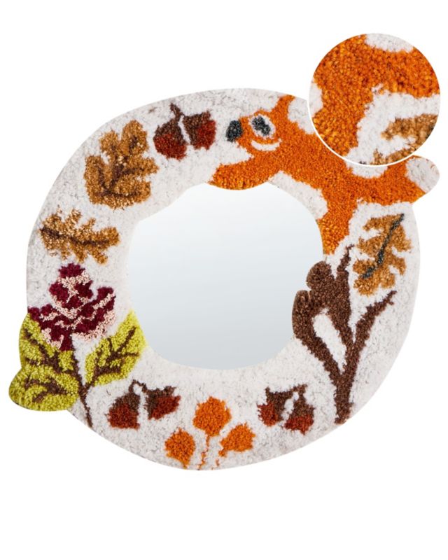 Lustro ścienne Boriti 51 x 40 cm Bawełna Biały 1 szt.