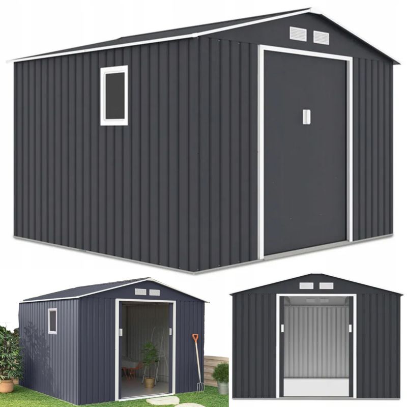 Domek Ogrodowy Narzędziowy na Narzędzia HUDSON 277x255cm Metalowy Schowek 1 szt