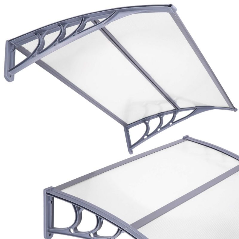 Zadaszenie łukowe nad drzwi Springos daszek do drzwi wejściowych 120x80 cm szary, transparentny 1 szt.