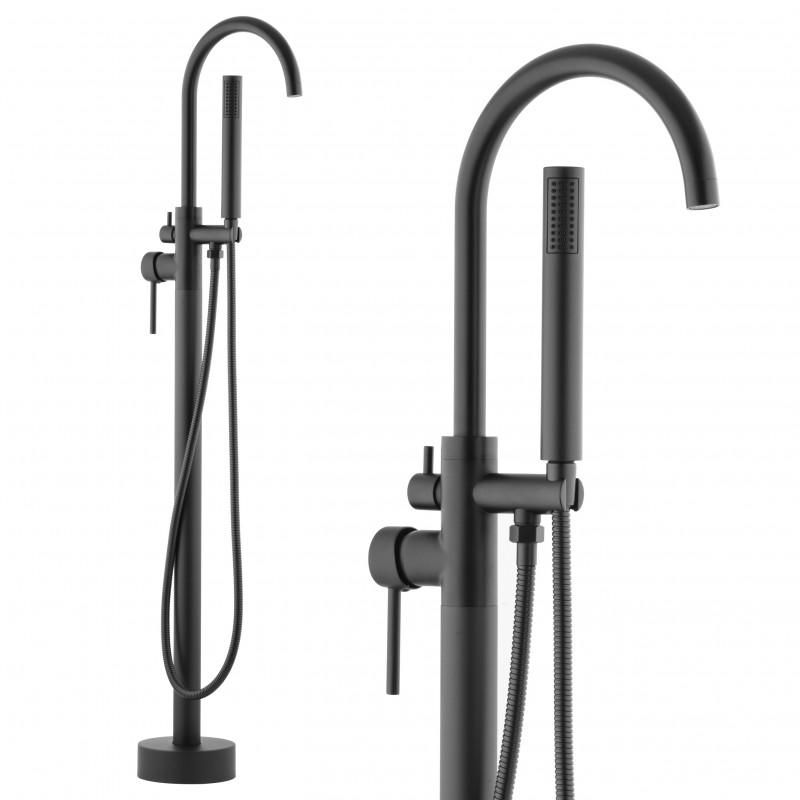 Bateria wannowo prysznicowa Yoka Home wolnostojąca czarna 1 szt.