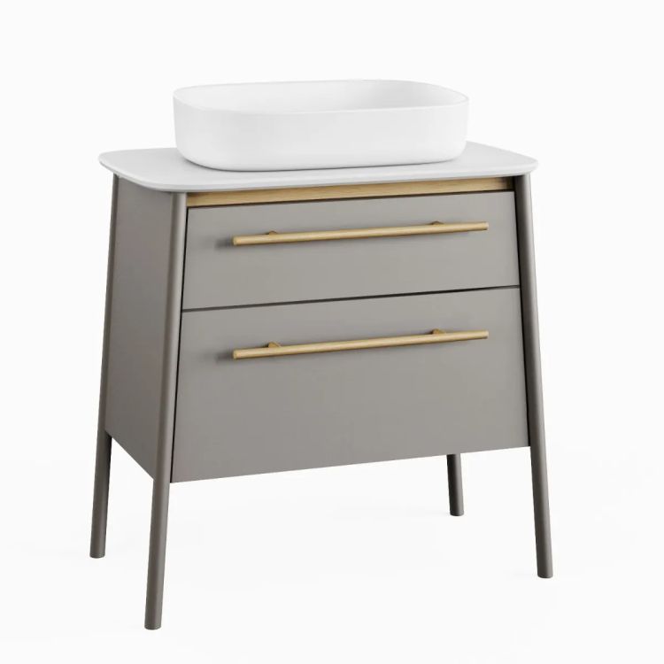 Szafka pod umywalkę nablatową KROFAM DUKLA 80 cm szary półmat 1 szt.