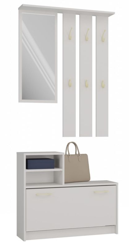 Garderoba Vera Topeshop Wieszak Lustro Szafka na Buty - Kaszmir 24x85x180 cm 1 szt.