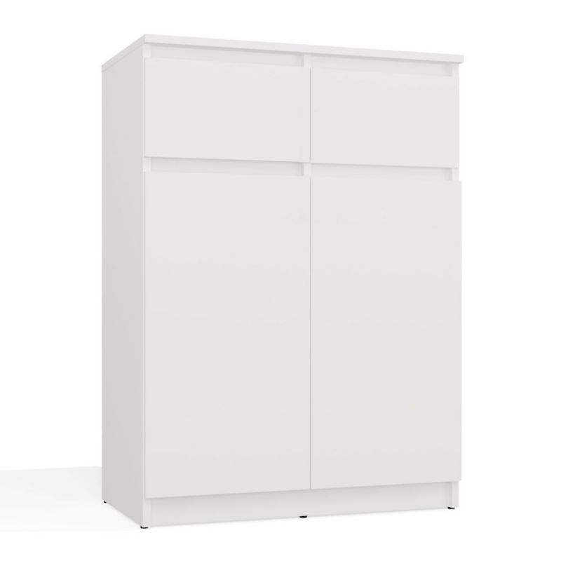 Komoda Topeshop Malwa 2DD2S Szafka 2 Drzwi 2 Szuflady Do Salonu Biały 39,5x97x70 cm 1 szt.