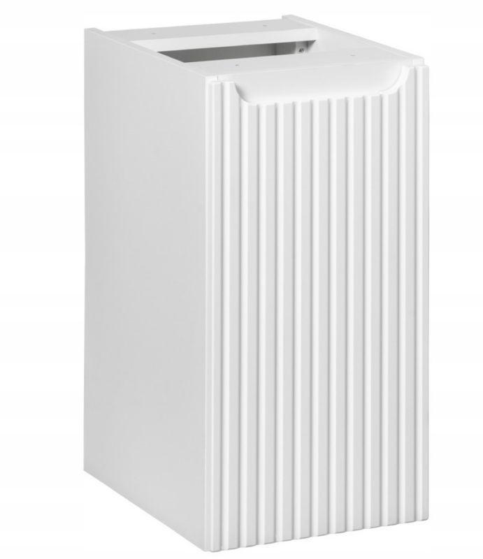 Szafka Łazienkowa dolna pod blat 30 cm Wisząca z frontem ryflowanym Nova White Biała Furnidea 1 szt.
