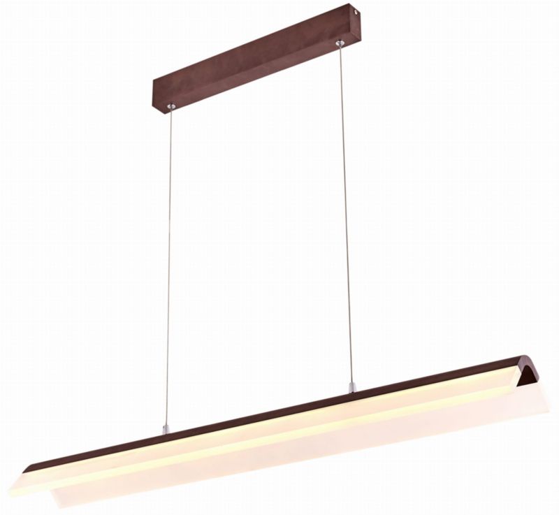 Lampa sufitowa wisząca Candellux Curacoa brązowo-biała wym: 150 x 100 x 16 cm wbudowany LED 33W 1 szt.