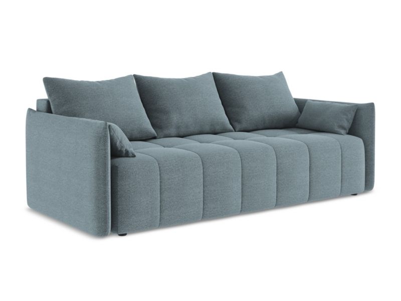 Kanapa 3-osobowa z funkcją spania LaMiaSofa BOLSENA z tkaniny bouclé 225x105 cm jeans 1 szt.