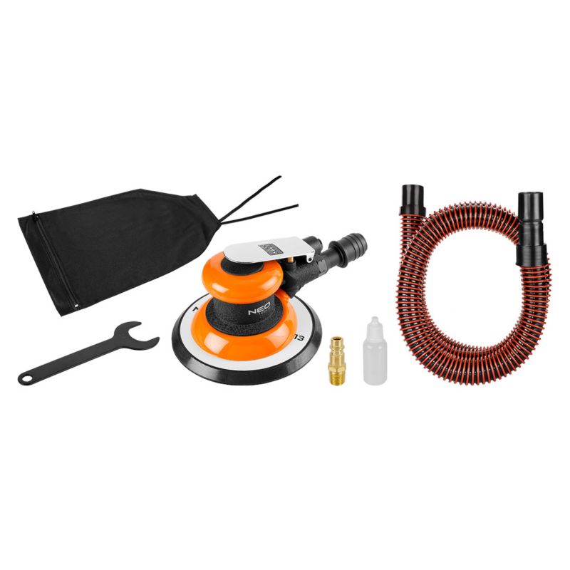 Szlifierka mimośrodowa pneumatyczna NEO TOOLS 450W, tarcza 125/150 mm, walizka 1 szt