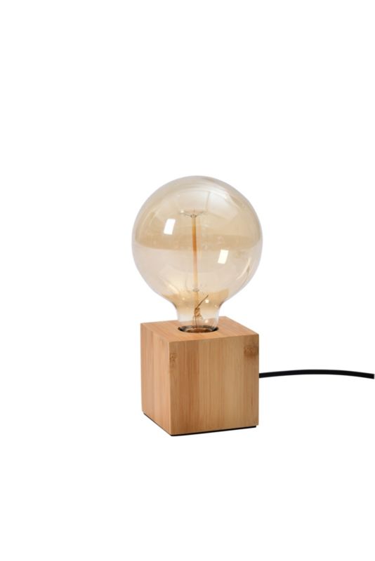 Lampa stołowa GoodHome Qausuit Bamb E27 kwadratowa