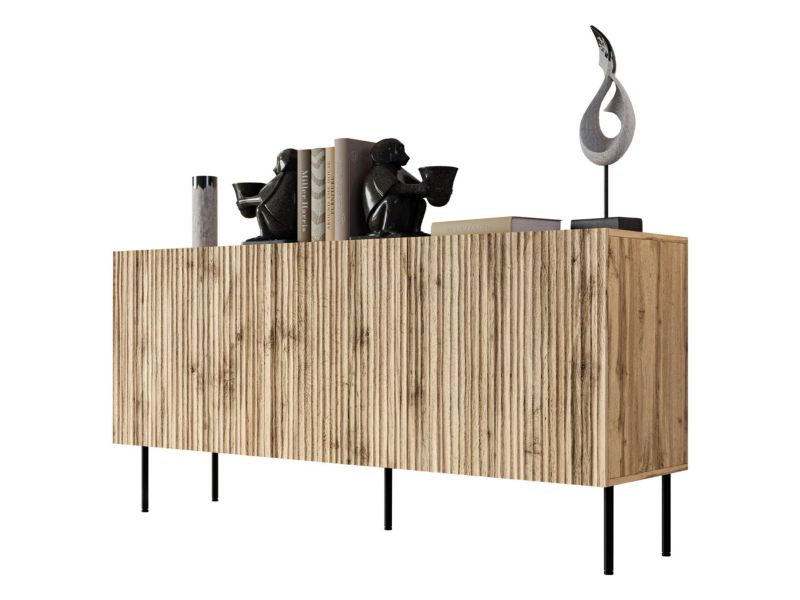 Komoda MIRJAN 24 Jungle 152 dąb wotan + czarny 1 szt.