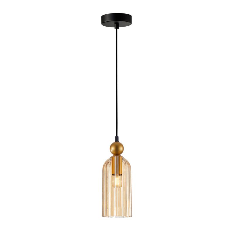 Lampa wisząca Italux Narisa 0693 złoto-bursztynowy-czarna nowoczesna 1xE27 x 1 szt.