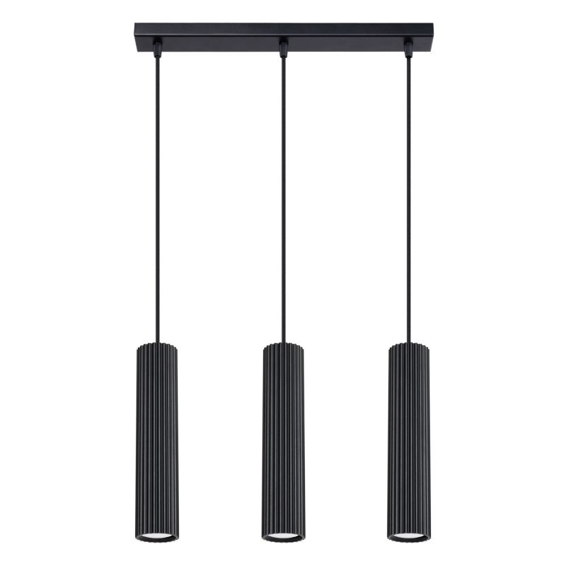 Lampa wisząca Sollux Lighting Karbon 0539 czarna do kuchni 3xGU10 x 10W 1 szt.