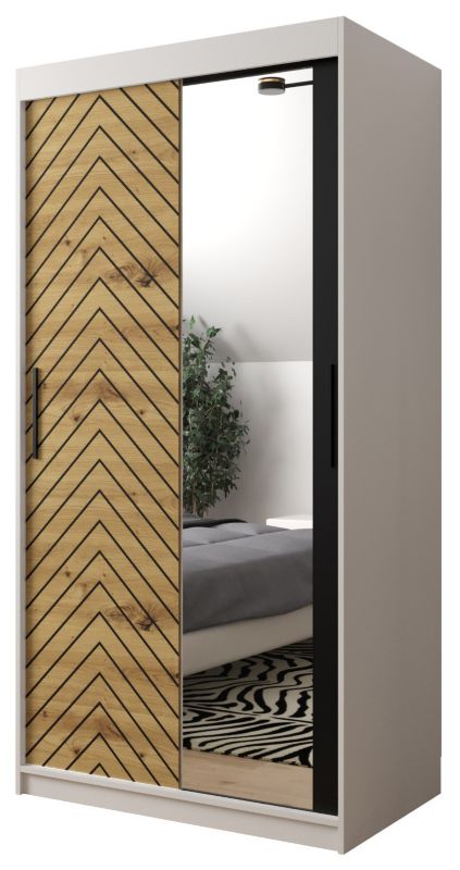 Szafa przesuwna Garderoba Abiks Jodełka 2 100 biały + artisan 1 szt.