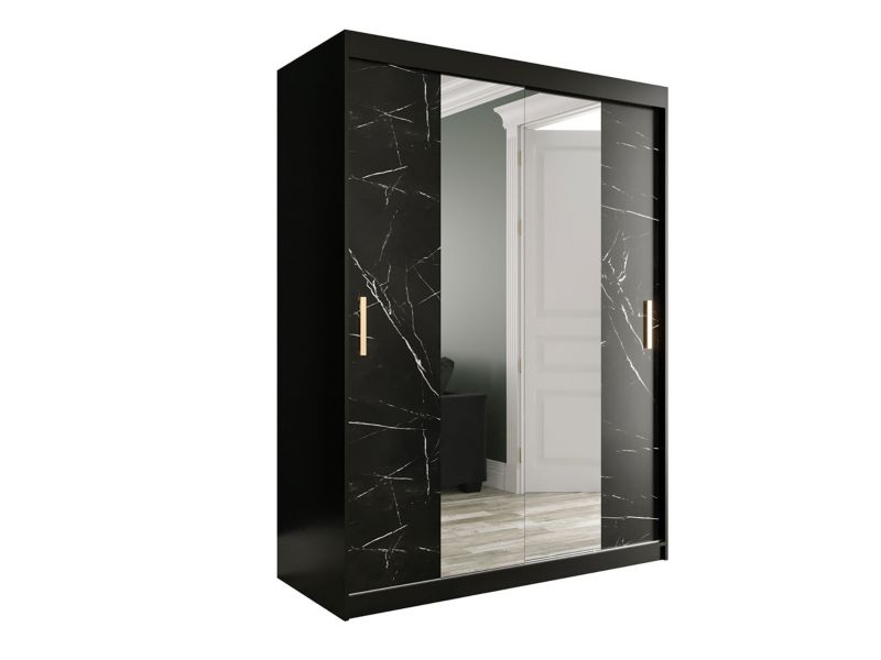 Szafa MIRJAN 24 Marmur T1 150 czarny mat / czarny marmur 1 szt.