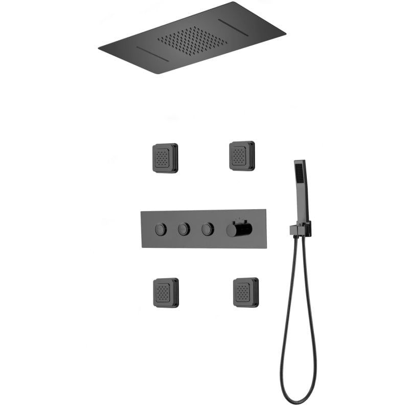 Zestaw prysznicowy podtynkowy Mexen Soler czarny 1 szt.