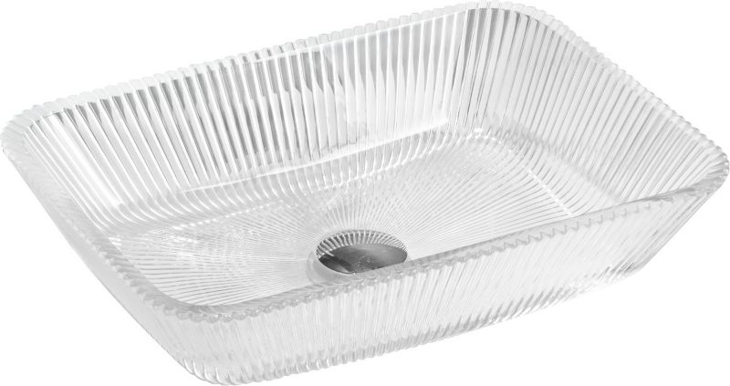 Szklana umywalka nablatowa Mexen Tiva transparentna 46 x 33 cm 1 szt.