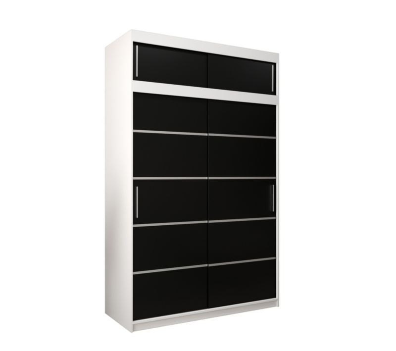 Szafa przesuwna Abiks Verona 1 150 biały + czarny z nadstawką 1 szt.