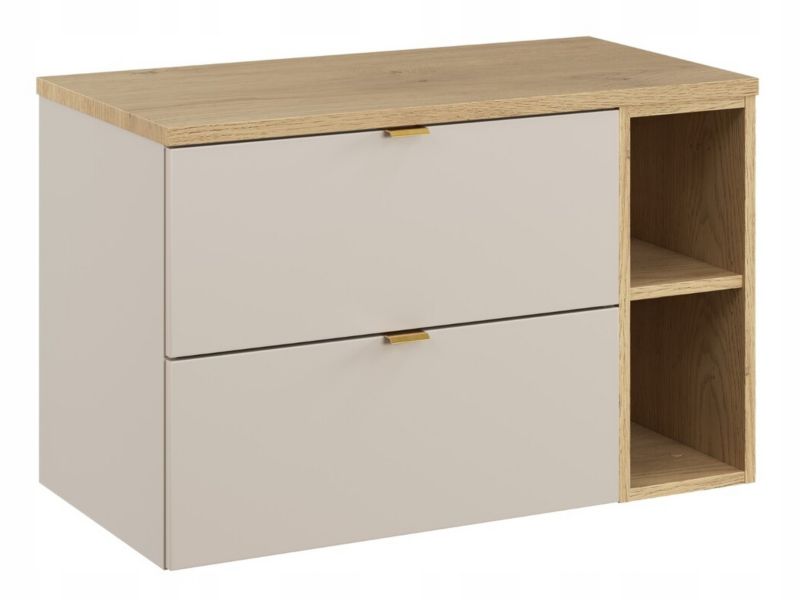 Szafka pod umywalkę Furnidea 80 cm kaszmir z blatem dąb Cremona Dalia 1 szt.