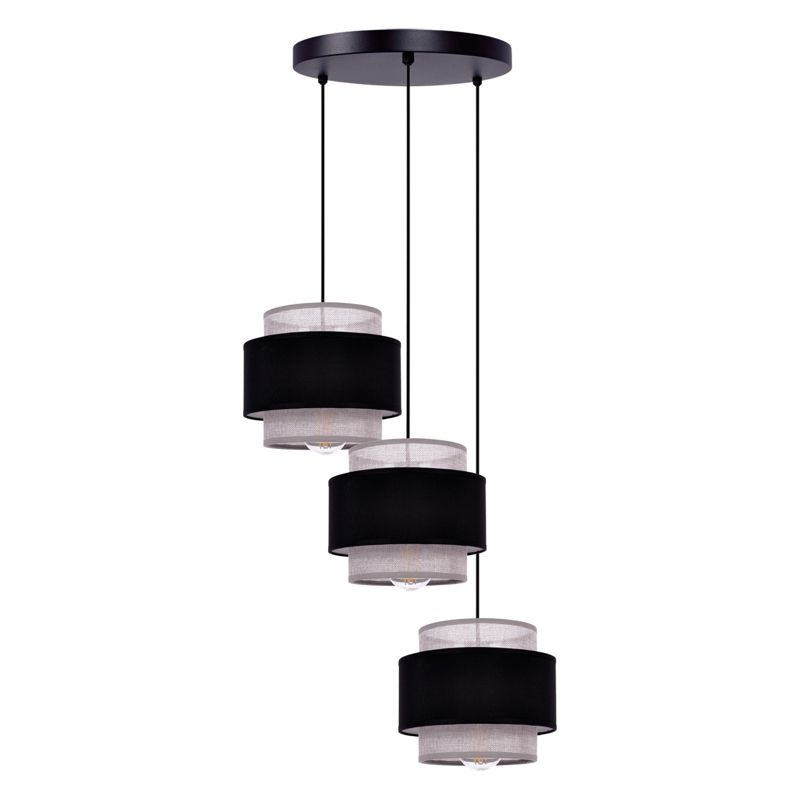 Lampa wisząca Kaja Doka 1574 czarno-szara szerokość 45 cm 3xE27 x 40W 1 szt.